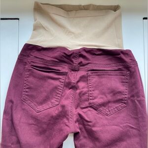 Indigo blue maternity skinny jeans.
